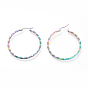 Electroplated 304 Stainless Steel Hoop Earrings, Hypoallergenic Earrings, Twisted Ring