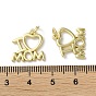 Mother's Day Rack Plating Brass Charms, with Jump Ring, Cadmium Free & Lead Free, Long-Lasting Plated, Word I Love Mom Charm