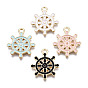 Alloy Pendants, with Enamel, Cadmium Free & Lead Free, Light Gold, Helm