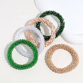 Sparkle Resin Beads Hair Ties, Elastic Hairbands for Women