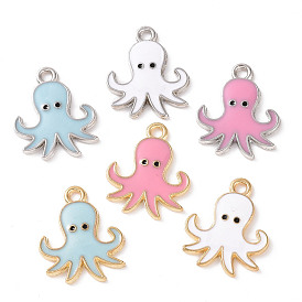 Alloy Enamel Pendants, Octopus Charm