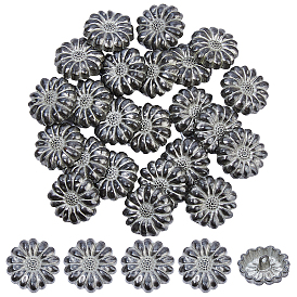 24 шт. 1-образные пуговицы в тибетском стиле из сплава с ножкой, цветок