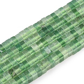 Natural Green Strawberry Quartz Beads Strands, Square