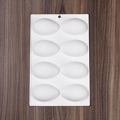 DIY Half Easter Surprise Eggs Silicone Molds, Fondant Molds, Resin Casting Molds, for Chocolate, Candy, UV Resin & Epoxy Resin Craft Making, 8 Cavities, Geometrical/Triangle/Stripe/Crackle Pattern