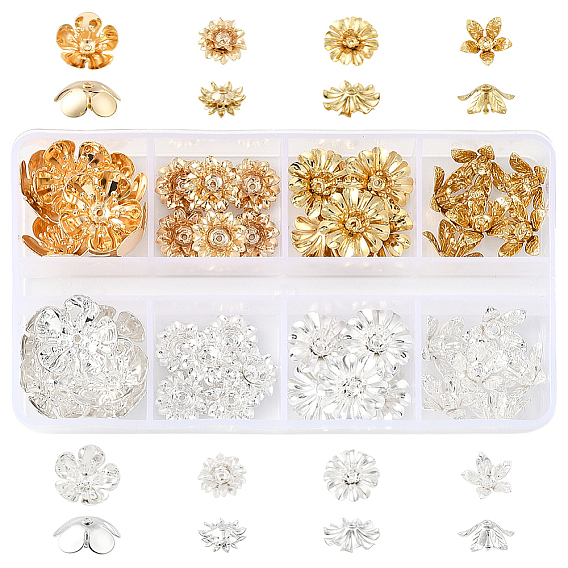 48 шт. 8 наборы латунных колпачков для бусин в форме цветка