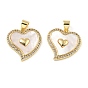 Латунные подвески, сердце, с оболочкой, без свинца и без кадмия, стойки покрытие, долговечный, реальный 18 k позолоченный