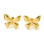 PVD Vacuum Plating 304 Stainless Steel Stud Earrings for Women, Butterfly