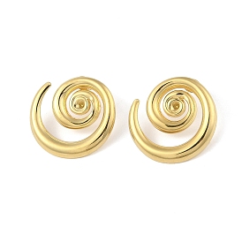 Ion Plating(IP) 304 Stainless Steel Stud Earrings Finding for Women, Spiral