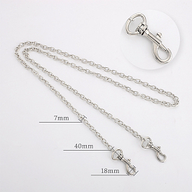 Aluminum Cable Chain Bag Straps, with Alloy Swivel Clasps