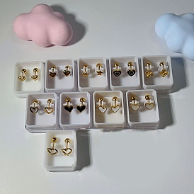 304 серьги-сердечки из нержавеющей стали в форме хряща, золотые