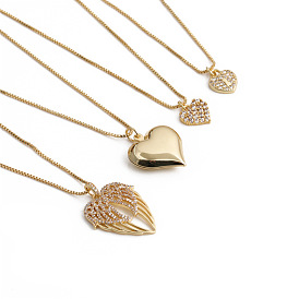 3D Heart Necklace Set with Minimalist Love Pendant for Women