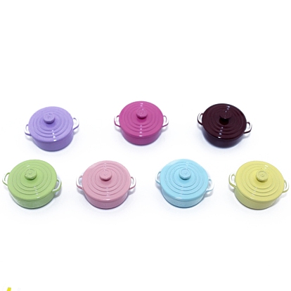 Мини-печки из сплава, с крышкой, миниатюрные украшения, аксессуары для кукольного домика с микро-ландшафтом, притворяясь опорными украшениями