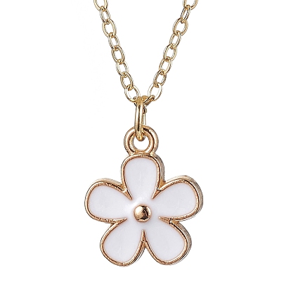 Collares con colgante de esmalte de aleación para mujer., flor