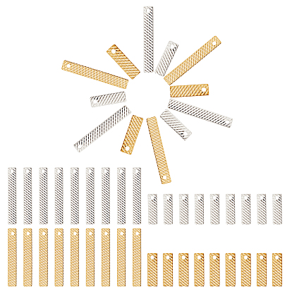 96 шт 4 стиль латунные подвески, долговечный, без кадмия и без свинца, прямоугольные