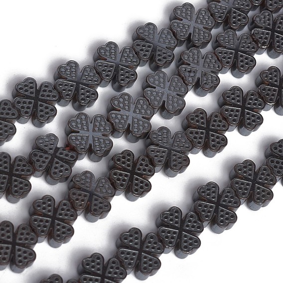 Non-magnetic Synthetic Hematite Beads Strands, Clover