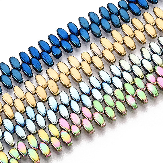 Гальванические нити из синтетических немагнитных гематитовых бусин, вакуумное покрытие pvd, рис, 2-луночное