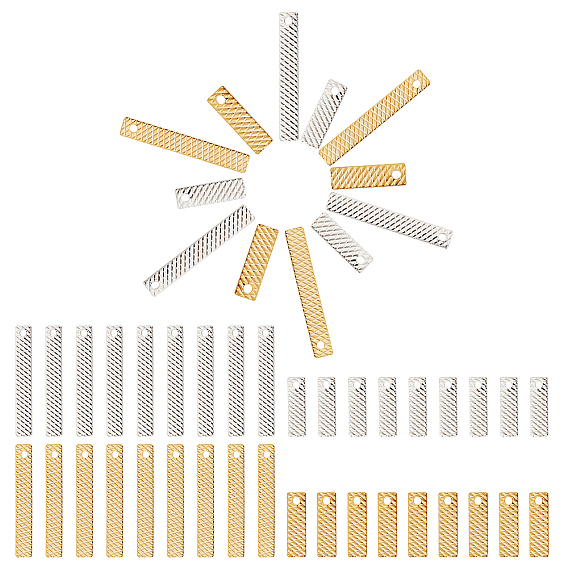 96 шт 4 стиль латунные подвески, долговечный, без кадмия и без свинца, прямоугольные