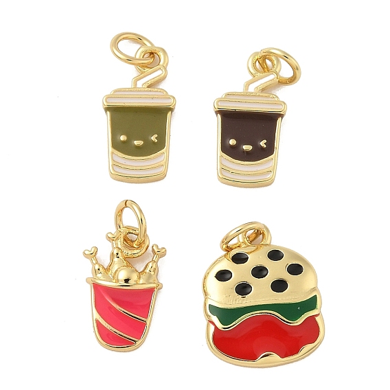 Латунь эмаль прелести, пищевое очарование, с целью перехода в кольце, без свинца и без кадмия, долговечный, стойки покрытие, реальный 18 k позолоченный