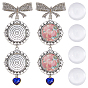Сеттинги для кулона(кабошонов), сплав, со стеклянными кабошонами, плоские круглые с бантом