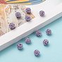 Half Drilled Czech Crystal Rhinestone Pave Disco Ball Beads, Small Round Polymer Clay Czech Rhinestone Beads