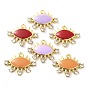 Brass Brass Micro Pave Cubic Zirconia Pendants, with Enamel, Real 18K Gold Plated, Horse Eye Charms