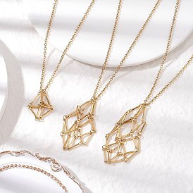 3 шт. 3 стили 304 нержавеющая сталь кубовидная звеньевая цепь макраме мешочек пустой держатель камня изготовление ожерелья