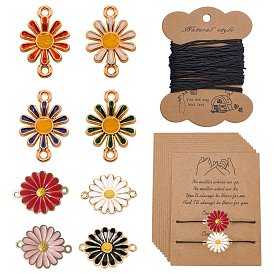 SUNNYCLUE DIY Braided Beads Bracelets Making Kits, Including Alloy Enamel Links & Pendants, Paper Bracelet Display Card and Waxed Cotton Cord