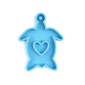 Pendant Silicone Molds, Resin Casting Molds, for UV Resin, Epoxy Resin Jewelry Making, Tortoise with Heart