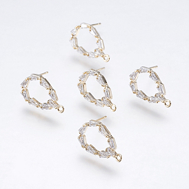 Изделия из латуни, с фианитом и петлей, реальный 18 k позолоченный, долговечный, никель свободный и свинец и кадмий освобождают