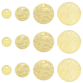 76Pcs 4 Sizes Brass Charms, Flat Round