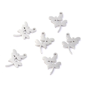 304 Stainless Steel Charms, Laser Cut, Dragonfly