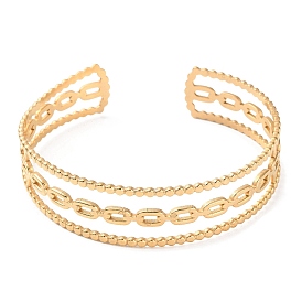 304 Stainless Steel Hollow Oval Cuff Bangles