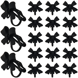 30шт. клипсы-серьги из сплава с бантом и принтом в виде напыления