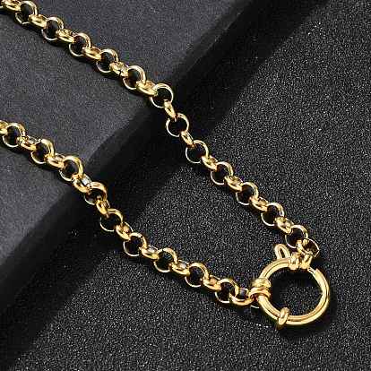 304 ожерелья из нержавеющей стали с цепочкой «Роло» и застежками-пружинными кольцами для женщин, ионное покрытие (ip)