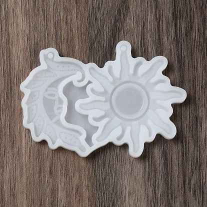 DIY Moon & Sun Pendant Silicone Molds, Resin Casting Molds, for UV Resin & Epoxy Resin Jewelry Making