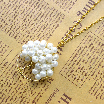 DIY Necklace Kits, White Pearl Tree of Life Pendant Necklace