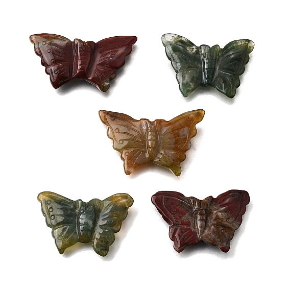 Резные бусины из натурального индийского агата, бабочка, вертикально пробуренный