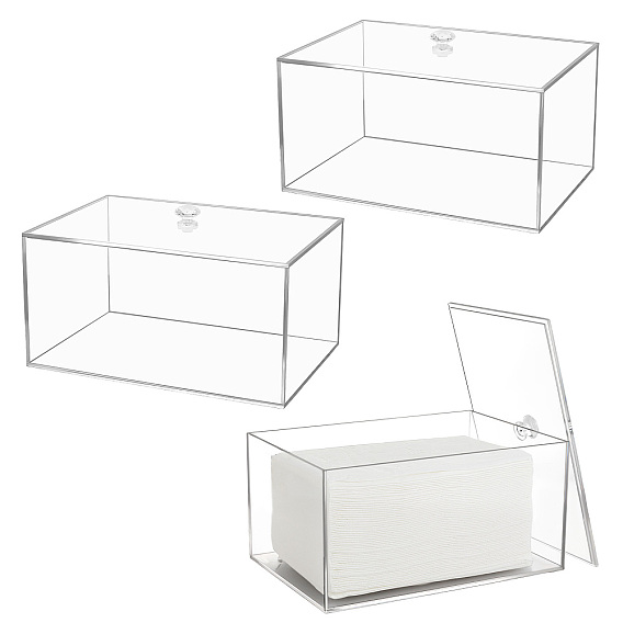 3Pcs Acrylic Storage Box, Rectangle