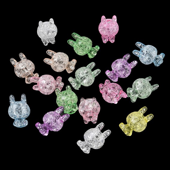 Transparent Crackle Acrylic Beads, Rabbit