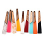Opaque Resin & Walnut Wood Big Pendants, Trapezoid Charm