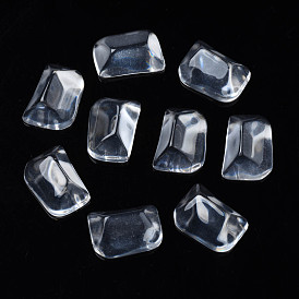 Transparent Rectangle Resin Cabochons, Water Ripple Cabochons, Triangular Prism