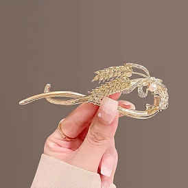 Wheat ear temperament twisting clip headdress back of the head frog clip high-end niche design hair clip