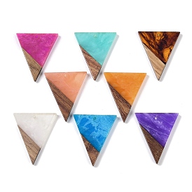 Resin & Wood Pendants, Inverted Triangle Charms