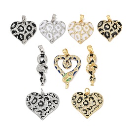 Латунные микро проложить кубического циркония подвески, с эмалью