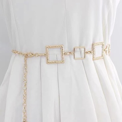 Полые звенья из сплава квадратной цепи пояса-цепочки для талии живота для женщин