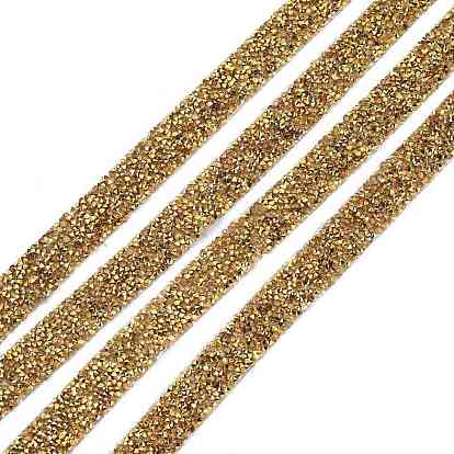 Glitter Resin Hotfix Rhinestone(Hot Melt Adhesive On The Back), Rhinestone Trimming, Crystal Glass Sewing Trim  Rhinestone Tape, Costume Accessories