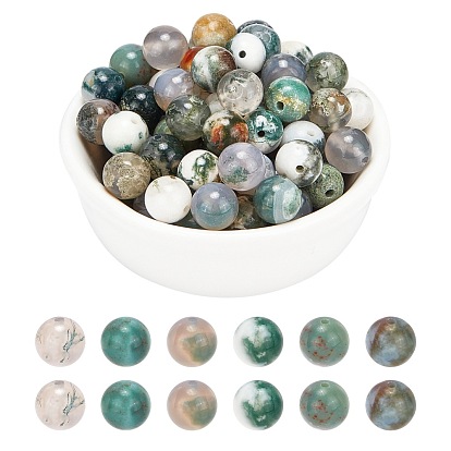 Natural Tree Agate Beads Strands,  Round