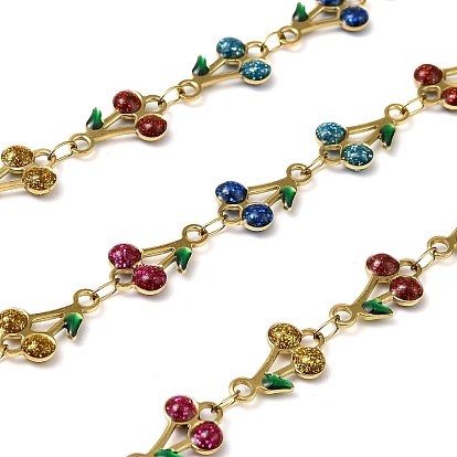 304 Цепи из нержавеющей стали с вишневыми звеньями, с эмалью, ионное покрытие (ip), пайки, с катушкой