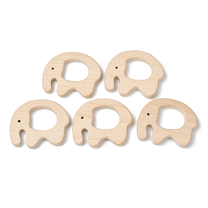 Соединительные кольца из натурального бука, деревянные кольца макраме, слон