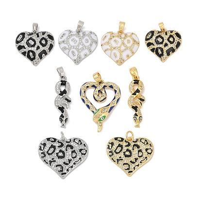 Латунные микро проложить кубического циркония подвески, с эмалью